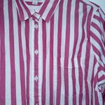 J.Crew New  Raspberry Pink Striped Signature Fit Cotton-Blend Shirt Size Large Photo 1