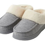 Dearfoams  Slippers Women L 9-10 House Faux Fur Shoes Indoor/Outdoor Gray New Photo 0