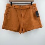 Kut From The Kloth  Jean Shorts Size 12 Justine Belt Cotton Hemp Burnt Orange NWT Photo 15