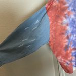Like an angel pullover cropped hoodie, tie-dye, light denim sleeves Size large Photo 5