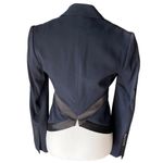 BCBGMAXAZRIA  Navy‎ Black Satin-Trim Blazer Size XXS Business Casual Office Photo 3