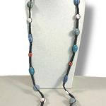 Free People Bohemian Beaded Macrame Sparks Belly Chain in Black Multi Beach NWT Photo 2