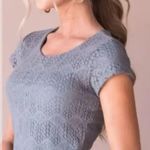 Downeast NWT Peaceful Embroidered Scalloped Dress frosty grey size large Photo 12