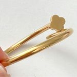 18K Gold Plated Zircon Nail Bangle Set Stainless Steel Flower Bracelet Womens Photo 2