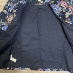 Loft women’s blue Navy Floral print blazer size 6 ,97% cotton long sleeve Photo 8