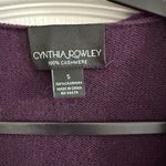 Cynthia Rowley 100% Cashmere Cardigan Sweater Hooded Size S Purple Maroon Photo 2