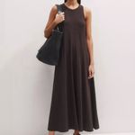 Me + Em Brown Flared Slub Jersey Maxi Dress Size: 10 Photo 1