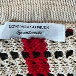 Vintage 2000’s Red and cream striped crochet cardigan Size Small Photo 4