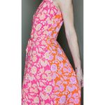 French Connection Pink & Orange Floral Prairie Girly Midi Sleeveless Dress Photo 5