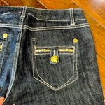 Cache  Bootcut Jeans Dark wash Mid rise Gold Accents Womens 6 Y2K Stretchy Photo 11