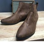 Arizona Jean Co Women's 11 Brown Suede Almond Toe Block Heel Ankle Booties Photo 3