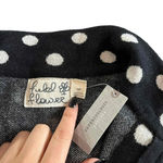 Anthropologie NWT  Field & Flower Polka Dot Wool Sweater Coat Black Petite Medium Photo 6