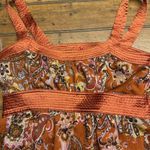 orange Paisley print Y2K baby doll‎ Tag Hard To Read Unknown Brand Size M Photo 2