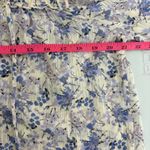 Anthropologie Bishop + Young Purple Floral Tie Neck Boho Short Sleeve Blouse XS Photo 4