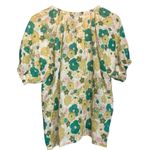 Birds of Paradise By Trovata Birds of Paradis V-neck Balloon Short Sleeve Floral Button Front Blou Photo 1