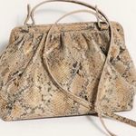 Free People Echo Leather Snake Print Clutch Crossbody Bag Photo 0