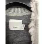 Vince Sz M Medium Grey Rex Rabbit Fur Sleeveless Sweater Vest V314276252 Photo 3