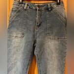 Great Smoky Los Angeles Flared Wide Leg Cropped Blue Denim Jeans Size 5 Photo 1