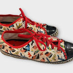 Fendi  Junia Espadrille Women's Size 36.5 Vintage Printed Multicolor‎ Lace Up Photo 0