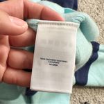 Lands' End Lands’ End 100% Cashmere Turtleneck Sweater in Deep Sea Navy/Aqua Stripe XLT Photo 8