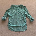 Vine & Love Striped Oversized Button Down Blouse Shirt Top Size Small Silky EUC Photo 8
