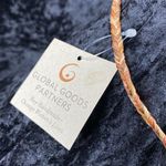 Global Goods Partners Handmade Stamped Brass Bead Bib Necklace Braided Strap Gold Photo 2