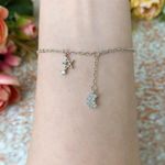 Brand New Dainty Star And Moon Charm Silver Bracelet Photo 1