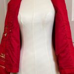 Coldwater Creek  Red Embroidered Twill Jacket Petite Medium PM Photo 6