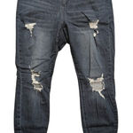 Refuge  + Plus 16 Jeans Skinny Grommet Frayed Hems Stretch Dark Wash Ripped Denim Photo 0