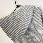 James Perse  Standard Pullover Hoodie Size 4 Womens Grey Stripe Sweatshirt Cotton Photo 9