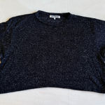 Joah Brown  Black Textured Cropped Tee Photo 0