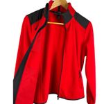 Lauren Active Ralph Lauren Bright Red Full Zip Fleece Black Details Size Medium Photo 9