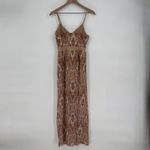 No Boundaries  Brown Ikat Print Jumpsuit Medium Sleeveless Casual Boho Chic Photo 8