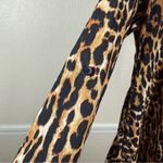 Leopard Print High Low Tunic Dress Medium Oversized Button Down Animal Print Top Brown Photo 8