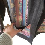 Handmade Vintage‎ One of a Kind  Patchwork Fringe Denim Jacket Boho Western XL Photo 8