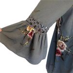 Entro NWT  grey kimono bell sleeve grey floral cardigan L Photo 8