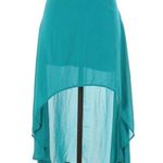 Forever 21  Skirt L High-low Aqua Chiffon Side Zip Photo 1