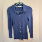 & Other Stories & Other Stories Wool Blend Ribbed Slim Fit Cardigan Sz S Blue Photo 1