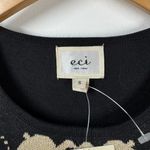 ECI  Damask Knitted A-line Sweater Women S NWT Short Sleeve Black Y2K Sparkle Photo 3