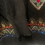Vintage Victoria Harbour black bejeweled beaded bling tunic sweater size medium Photo 5