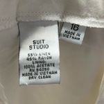 Suit Studio Ivory Wide Leg Linen Pants Size 16 Photo 3