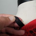 Yoki red lace shoulder short sleeve cardigan size small Photo 6