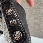 Brighton Shoulder Bag Black Hobo Bag Thick Pebble Leather Y2K Bedazzled Photo 9