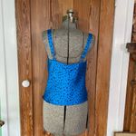Heartloom NWT Janina Animal Print Silky Sexy Cowl Cami Top in Cobalt - Sz Small Photo 7