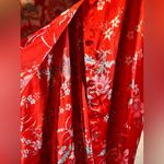 Pajama 2pc set, amazing red floral robe & gown set. Mandarin collar w pink trim Size undefined Photo 2