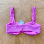 L Space Bikini Top Womens Medium Pink Willow Ribbed Barbiecore Beach Summer NWT Photo 4