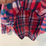SO  Perfect Shirt Pink & Blue Plaid Soft Rayon‎ Relaxed Fit Button Front Size M Photo 5