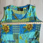 BILA Floral Patchwork Maxi Dress Sleeveless Blue Yellow Rayon Bohemian Size L Photo 3