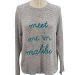 Golden Sun Meet Me In Malibu Cashmere Sweater Gray Blue Size Small Medium Photo 0