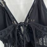 Becca  Swimsuit Size Large One Piece Black Crochet NWT Plunge V-Neck Color Play Photo 11